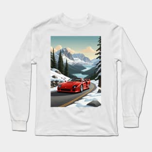 Italian F40 Classic Car Poster Long Sleeve T-Shirt